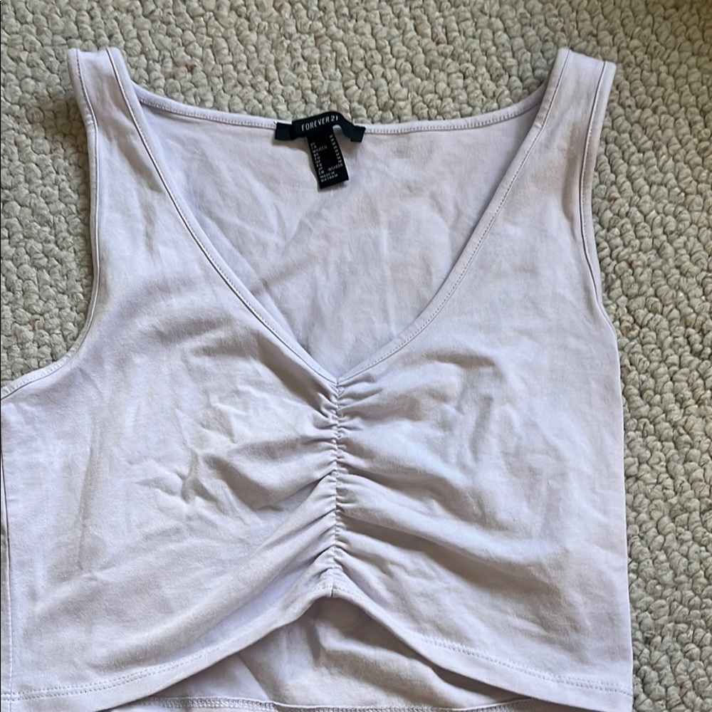 Forever 21 Ruched Cropped Tank Top